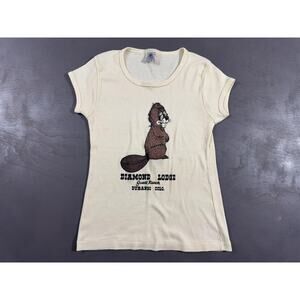 Vintage Diamond Lodge Shirt Womens Medium Beaver Durango Colorado Made USA 70s